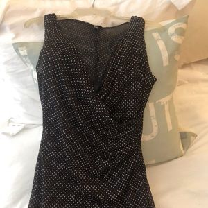 Trixxi sleeveless black and white fitted wrap slip dress - size S